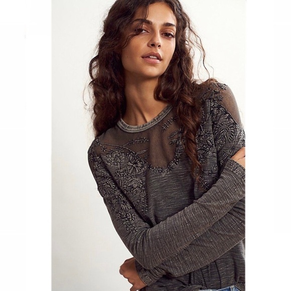 Free People Tops - Free People Micha Tee in Black